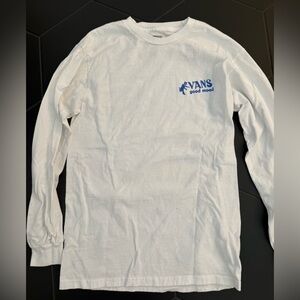 Vans White and Blue Long Sleeve Tee
